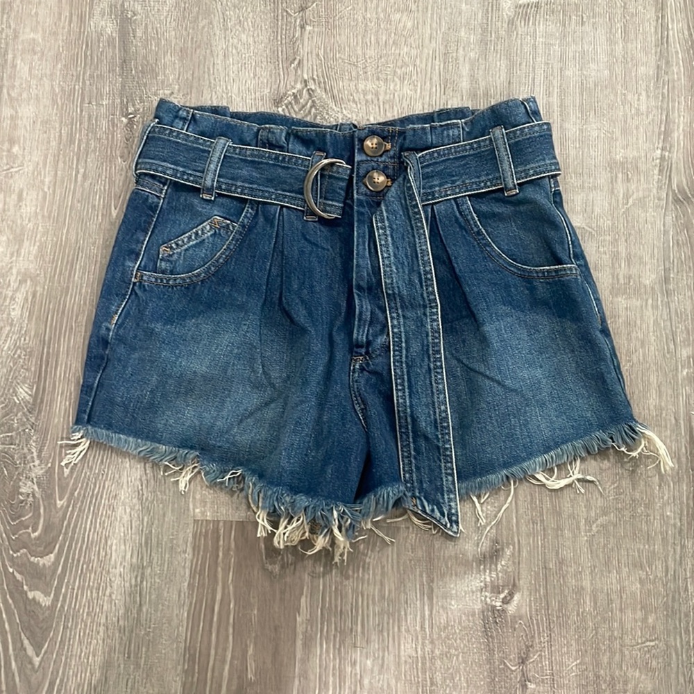 Free people size small paper, bag, shorts with belt